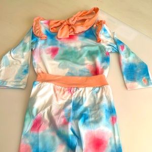 NWOT Tie Dye Outfit with Headband Size 12-18  months